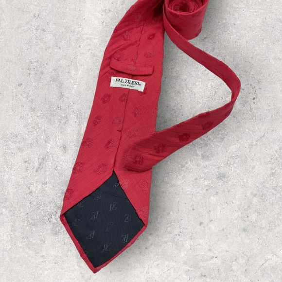 PAL ZILERI XL Red Floral Silk Blend LUXURY Tie ITALY - Picture 2 of 5